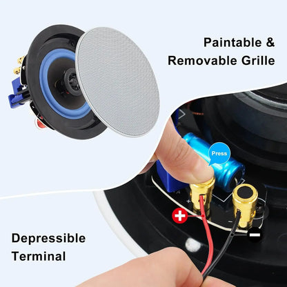 4 Flush Mount Ceiling Speakers For Home Theater