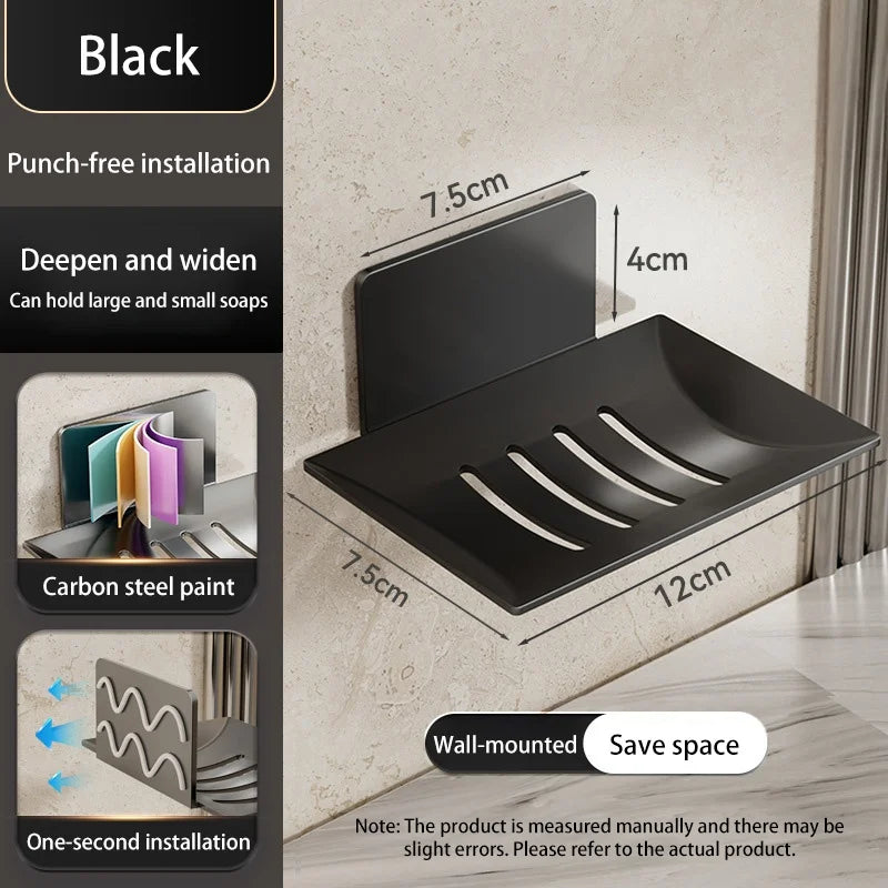 Wall Mounted Black Carbon Steel Soap Dish