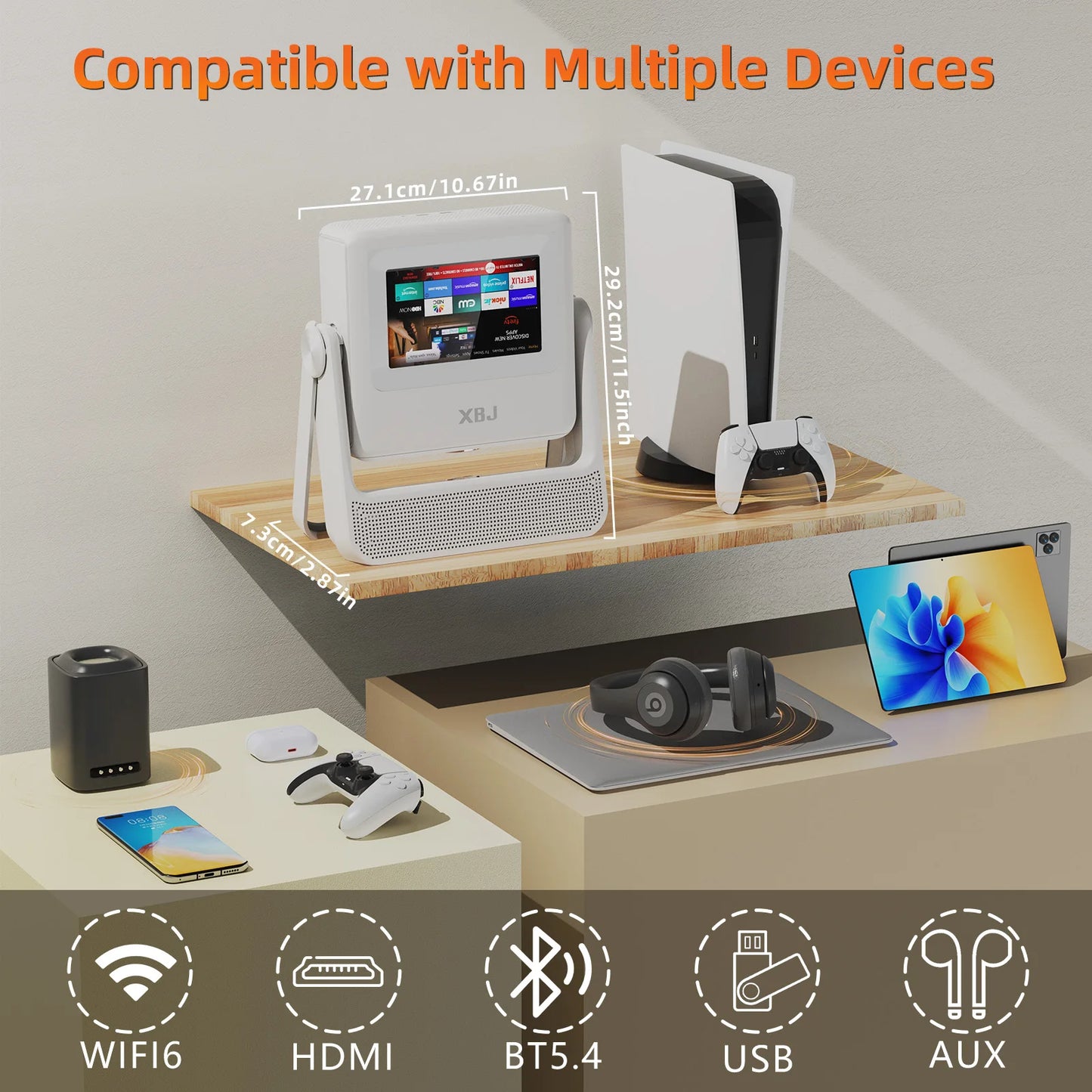 Touchscreen Projector 1080P HD with WiFi for Home Theater