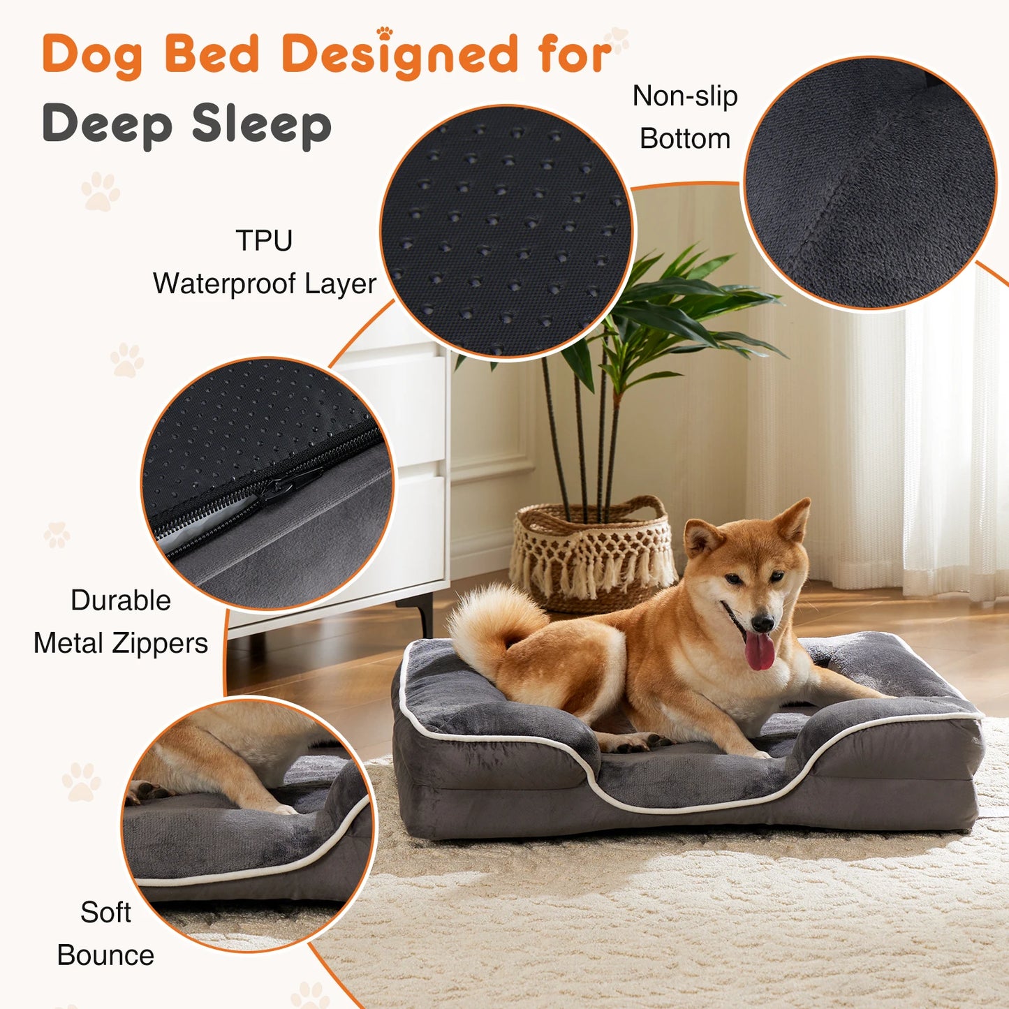 Orthopedic Dog Bed w/ Washable Cover