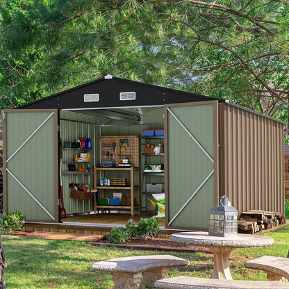 Large Metal Outdoor Garden Shed with Lockable Door,