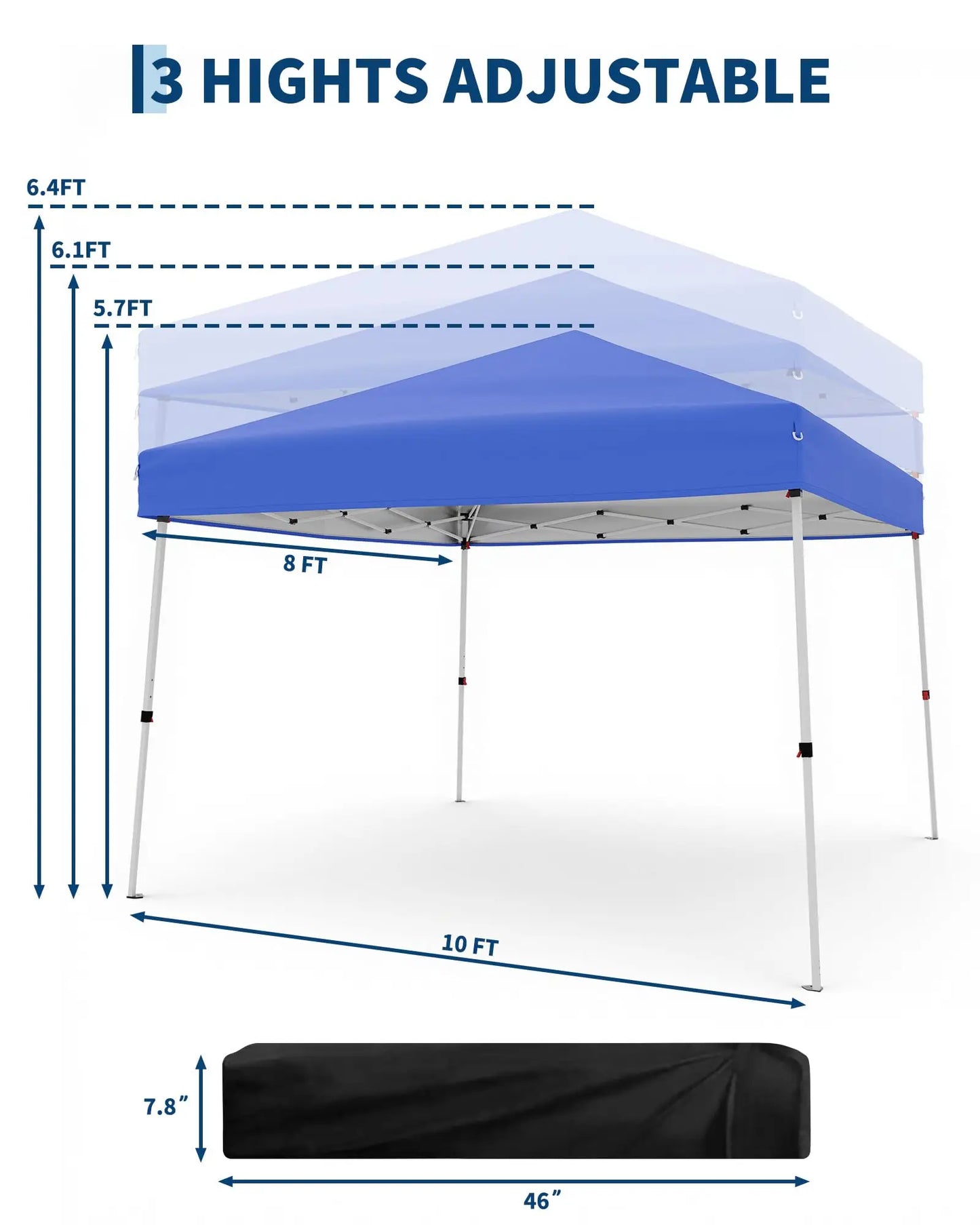 10x10 FT Pop Up Canopy Tent, Waterproof With Carry Bag