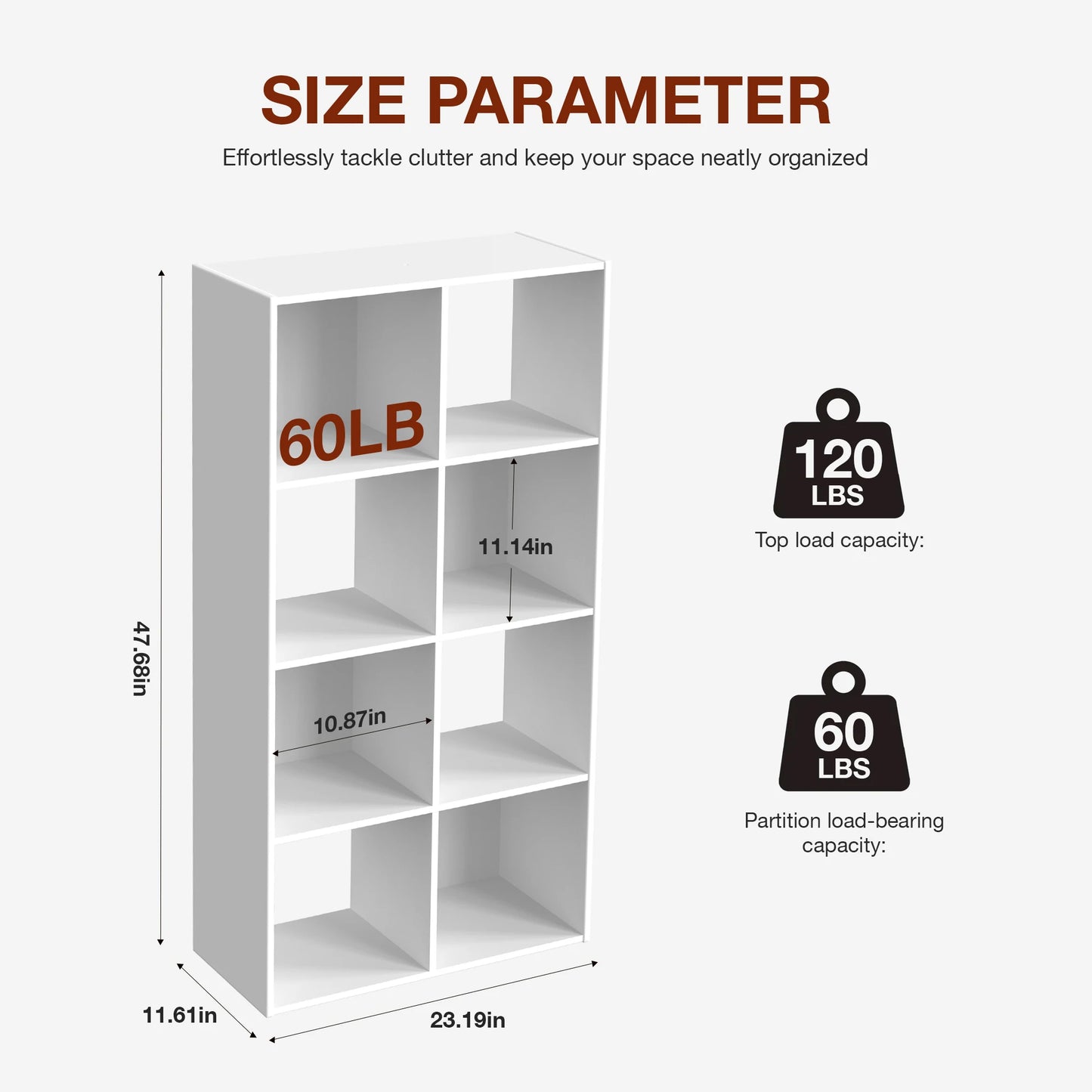 8 or 9 Cube Wooden Storage Organizer