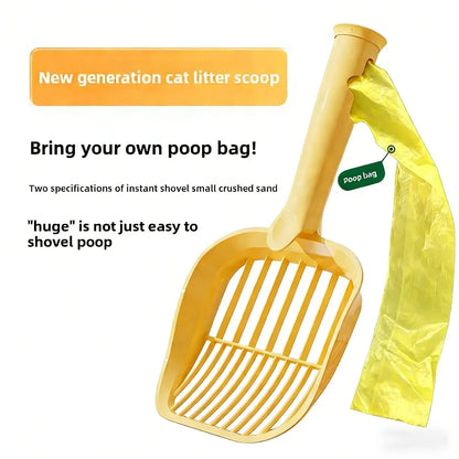 Durable Plastic Cat Litter Scoop with Bag Holder