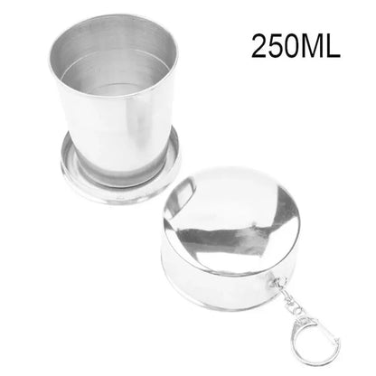 1PC 75/150/250/450ML Stainless Steel Outdoor Telescopic Collapsible Mug
