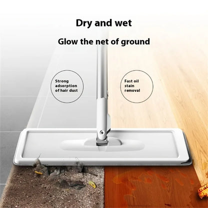 Mop & Bucket Set with 4 Microfiber Pads for Floor & Wall