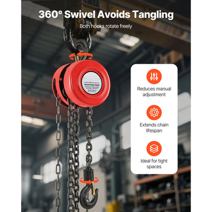 1T Hand Chain Hoist with 20 ft Height