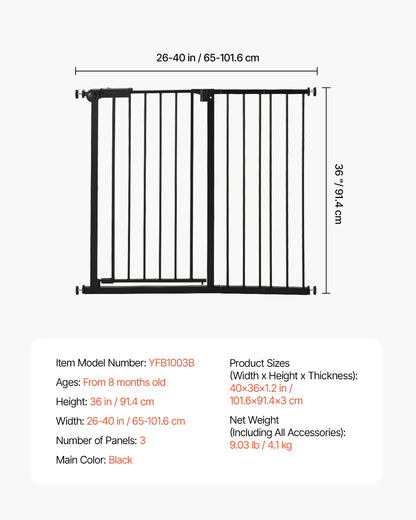 Dog Gate with Walk Thru Child Pet Security