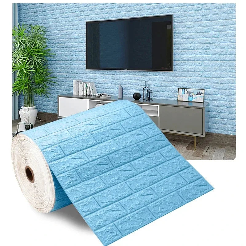 70cmx10m Self-adhesive Antique Foam Brick Wallpaper