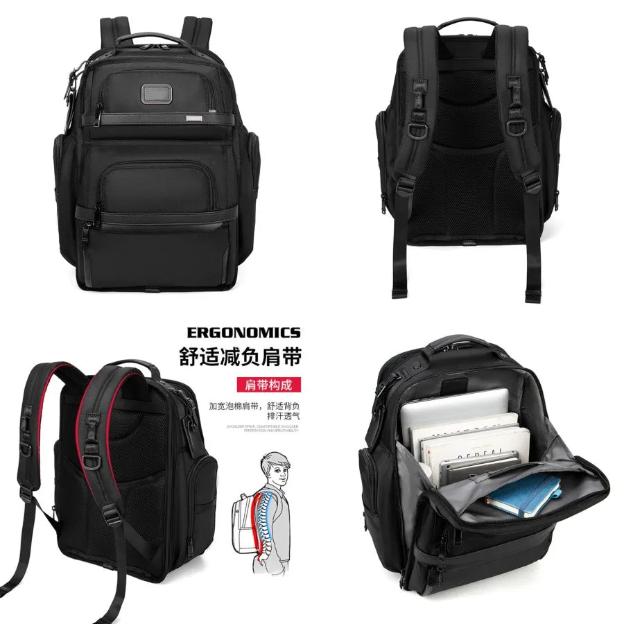 Black Multi-Pocket Business Laptop Backpack