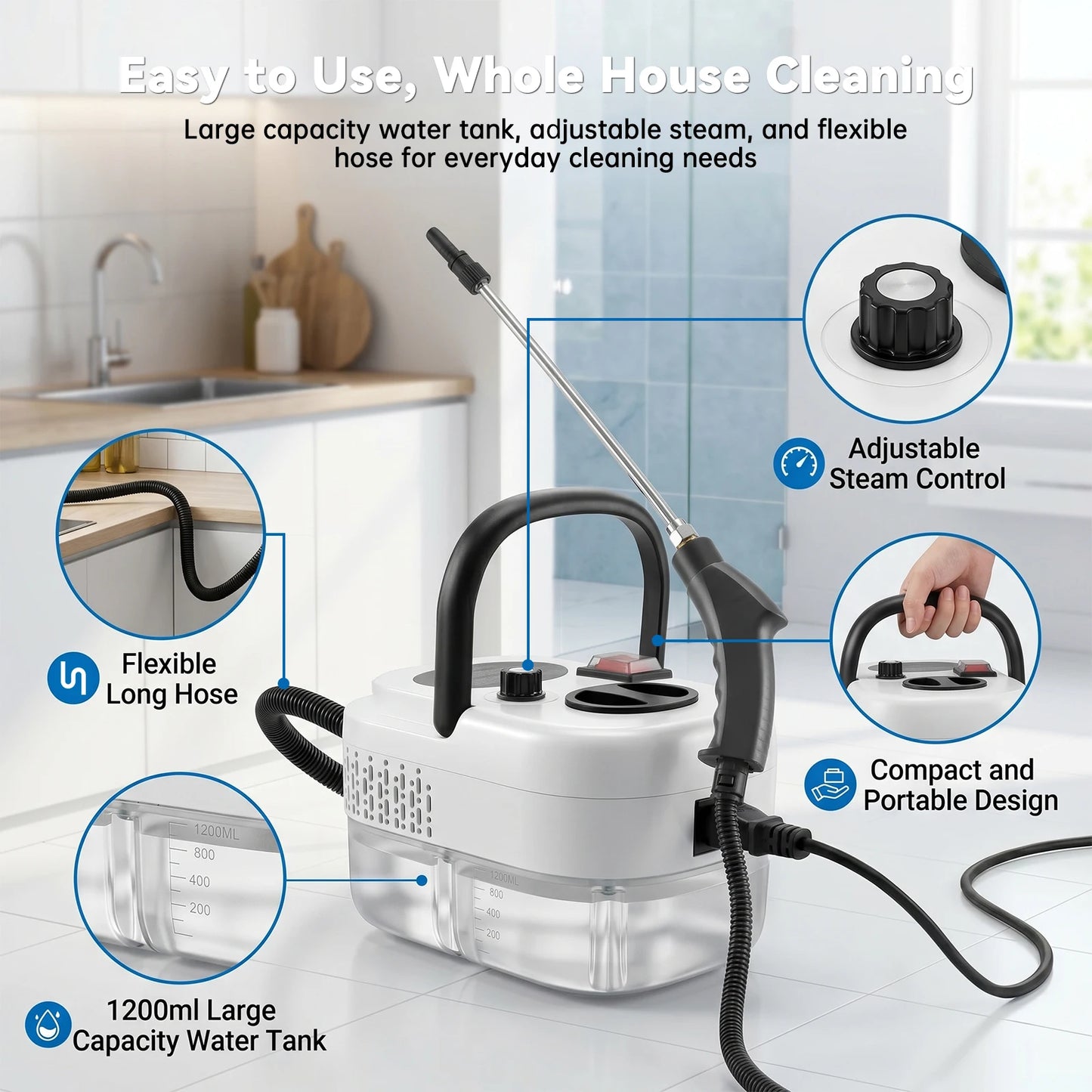 2500W Portable Handheld Steam Cleaner