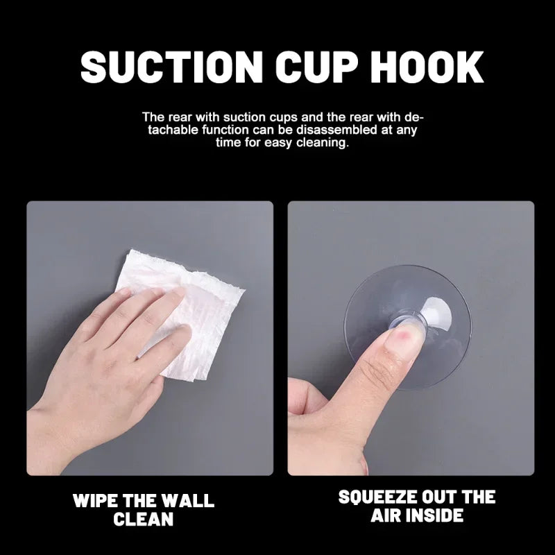 5-20 Piece Clear Suction Cup Wall Hooks