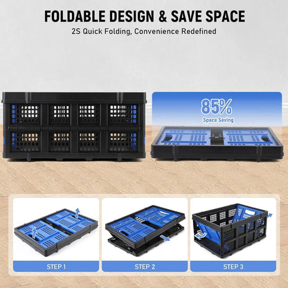 55L Heavy-Duty Collapsible Plastic Crate