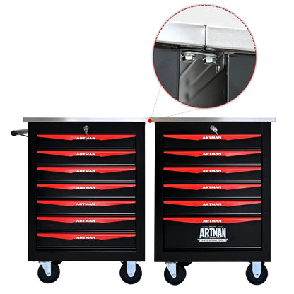 7 Drawer Rolling Tool Box, Heavy Duty, Lockable