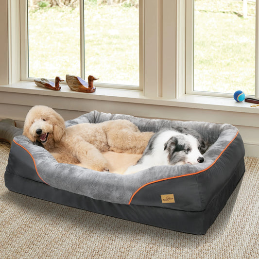 Large Dog Bed, Waterproof, and Comfortable with Washable Cover
