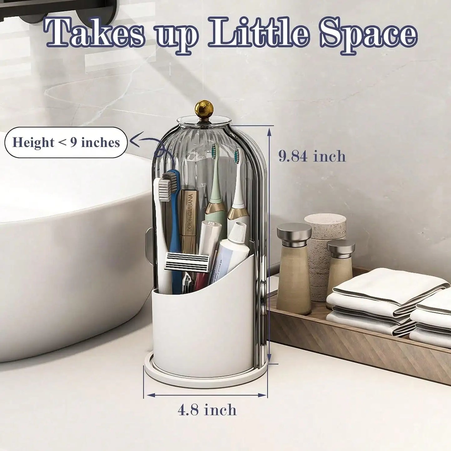 Rotating Electric Dustproof Toothbrush & Toothpaste Holder