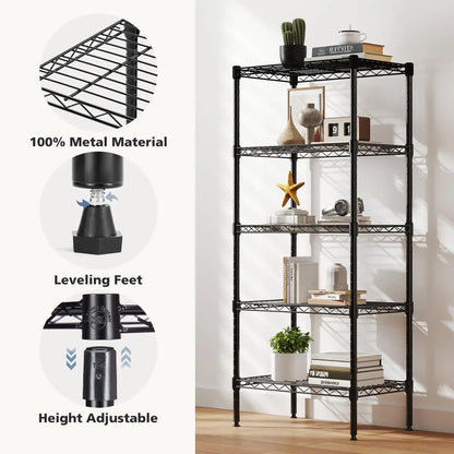 3-5 Tier Metal Wire Adjustable Storage Shelves