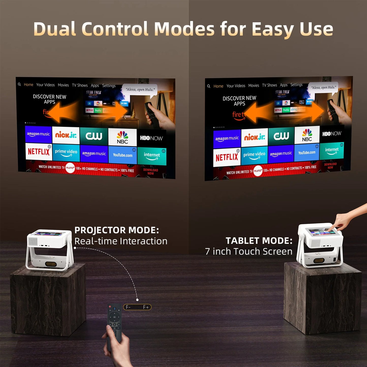 Touchscreen Projector 1080P HD with WiFi for Home Theater