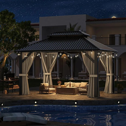 10'x12' Gazebo, Aluminum Frame with Galvanized Steel Roof