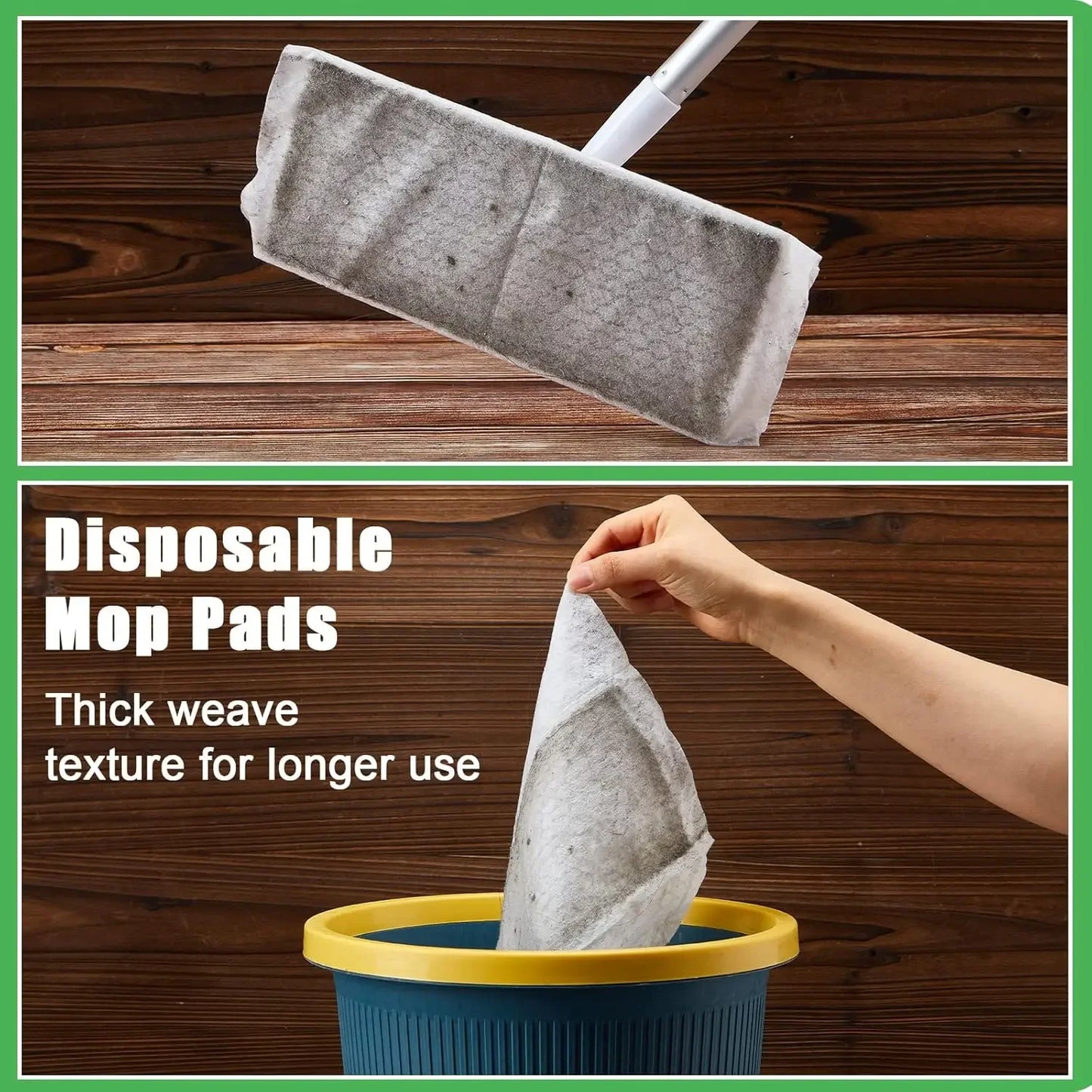 100PCS Disposable Floor Cleaning Wipes for Flat Swivel Mop