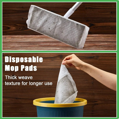 100PCS Disposable Floor Cleaning Wipes for Flat Swivel Mop