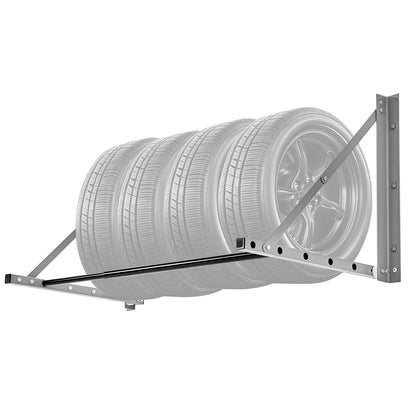 Wall Mounted Folding Tire Rack, 32" - 48" Adjustable