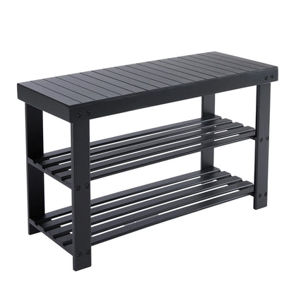 3-Tier Bamboo Entryway Bench w/Storage