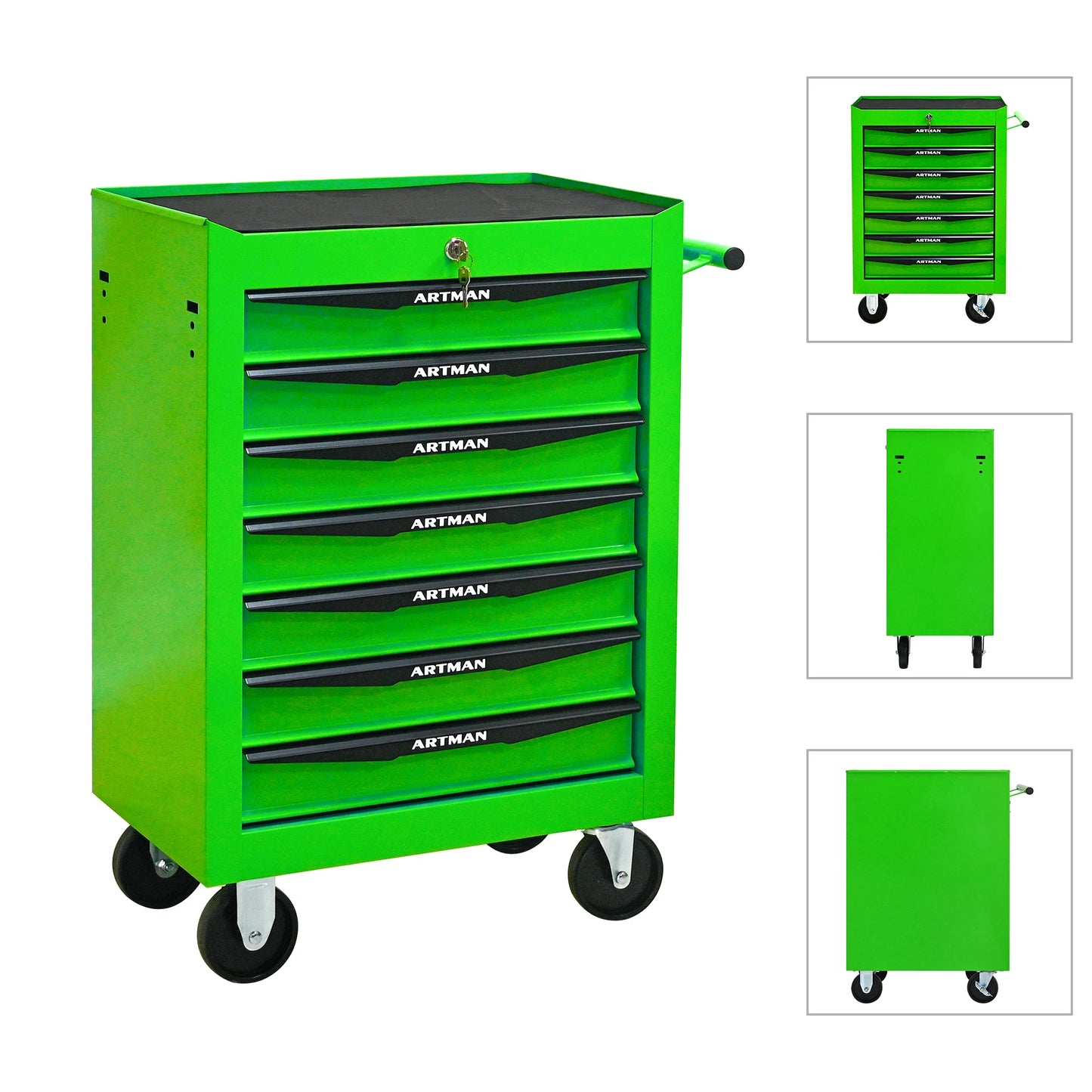7 Drawer Rolling Tool Box, Heavy Duty, Lockable