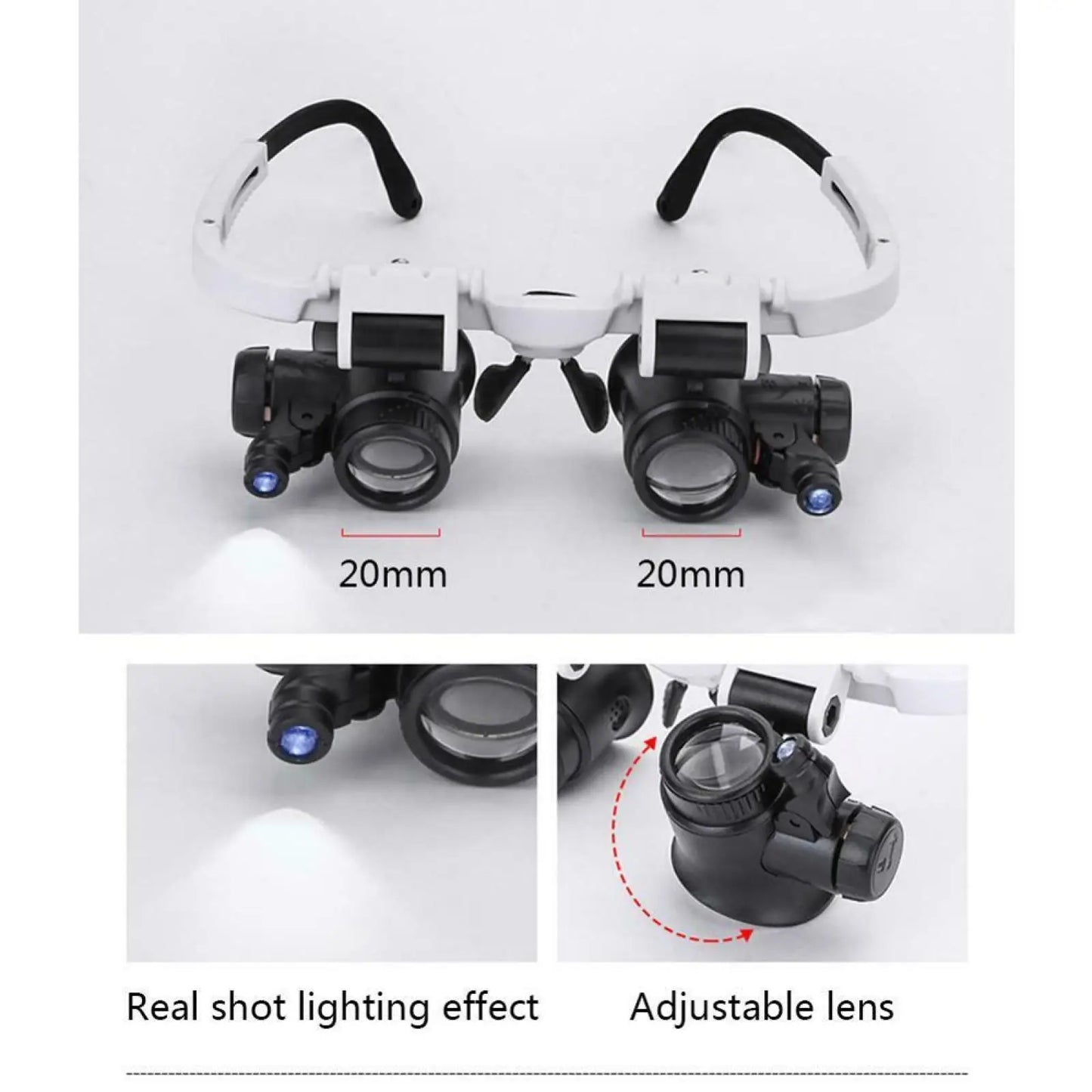 8X 15X 23X Dual Lens Watch Repair Magnifier Glass
