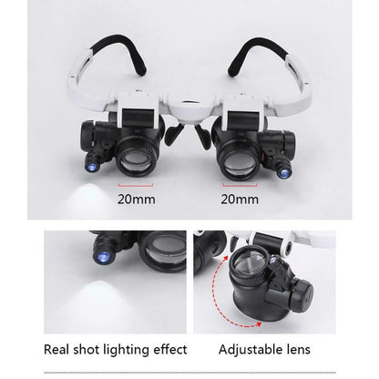 8X 15X 23X Dual Lens Watch Repair Magnifier Glass