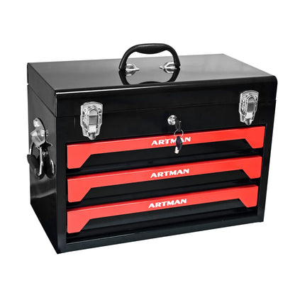 Portable 3 Drawer Tool Box, Liners & Lock
