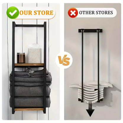 2-layer carbon steel wall-mounted towel rack,