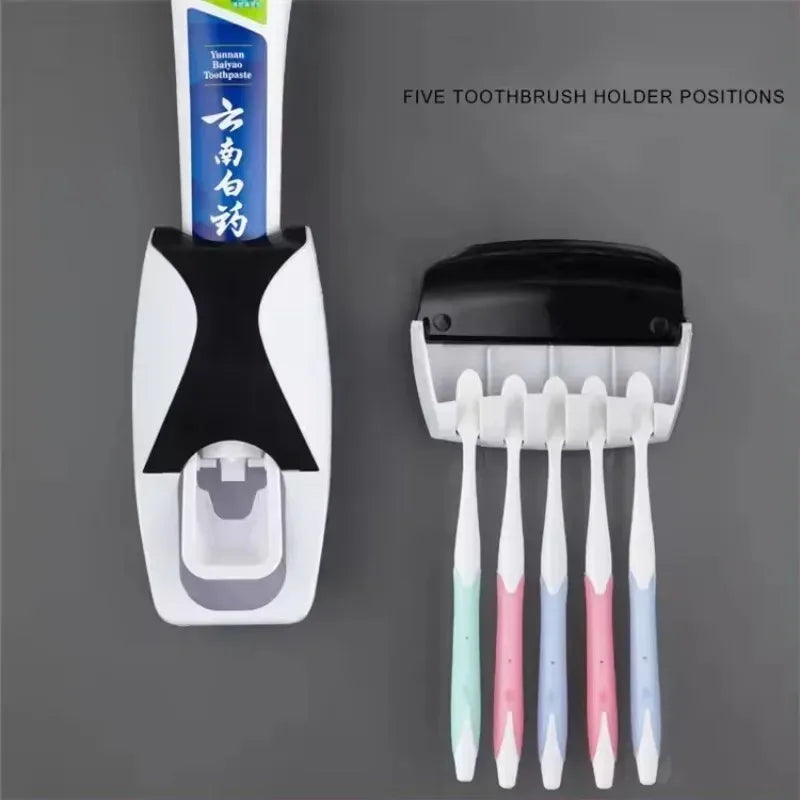 Toothbrush Holder w/Automatic Toothpaste Dispenser