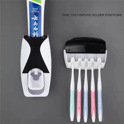 Toothbrush Holder w/Automatic Toothpaste Dispenser