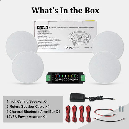 4 Flush Mount Ceiling Speakers For Home Theater