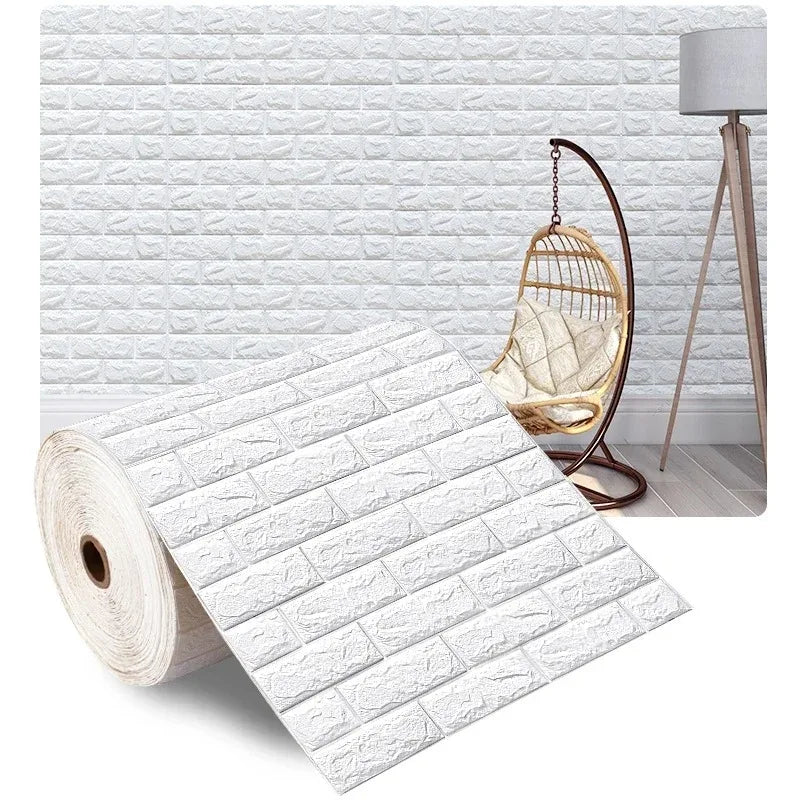 70cmx10m Self-adhesive Antique Foam Brick Wallpaper
