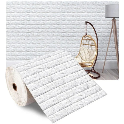 70cmx10m Self-adhesive Antique Foam Brick Wallpaper