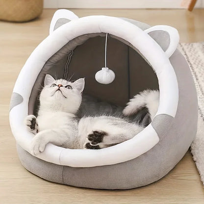 Modern Style Plush Cat Cave, with Removable Pad
