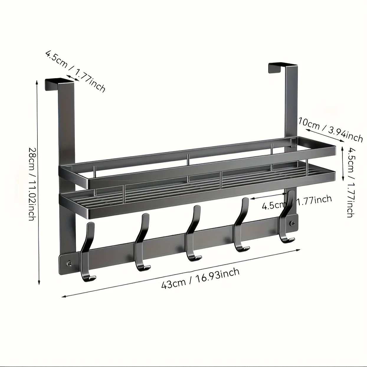 Easy To Install Over-the-Door Storage Rack