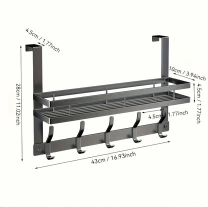 Easy To Install Over-the-Door Storage Rack