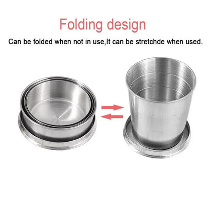 1PC 75/150/250/450ML Stainless Steel Outdoor Telescopic Collapsible Mug