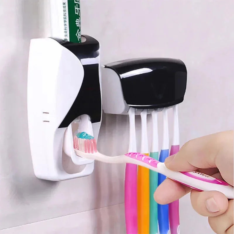 Toothbrush Holder w/Automatic Toothpaste Dispenser
