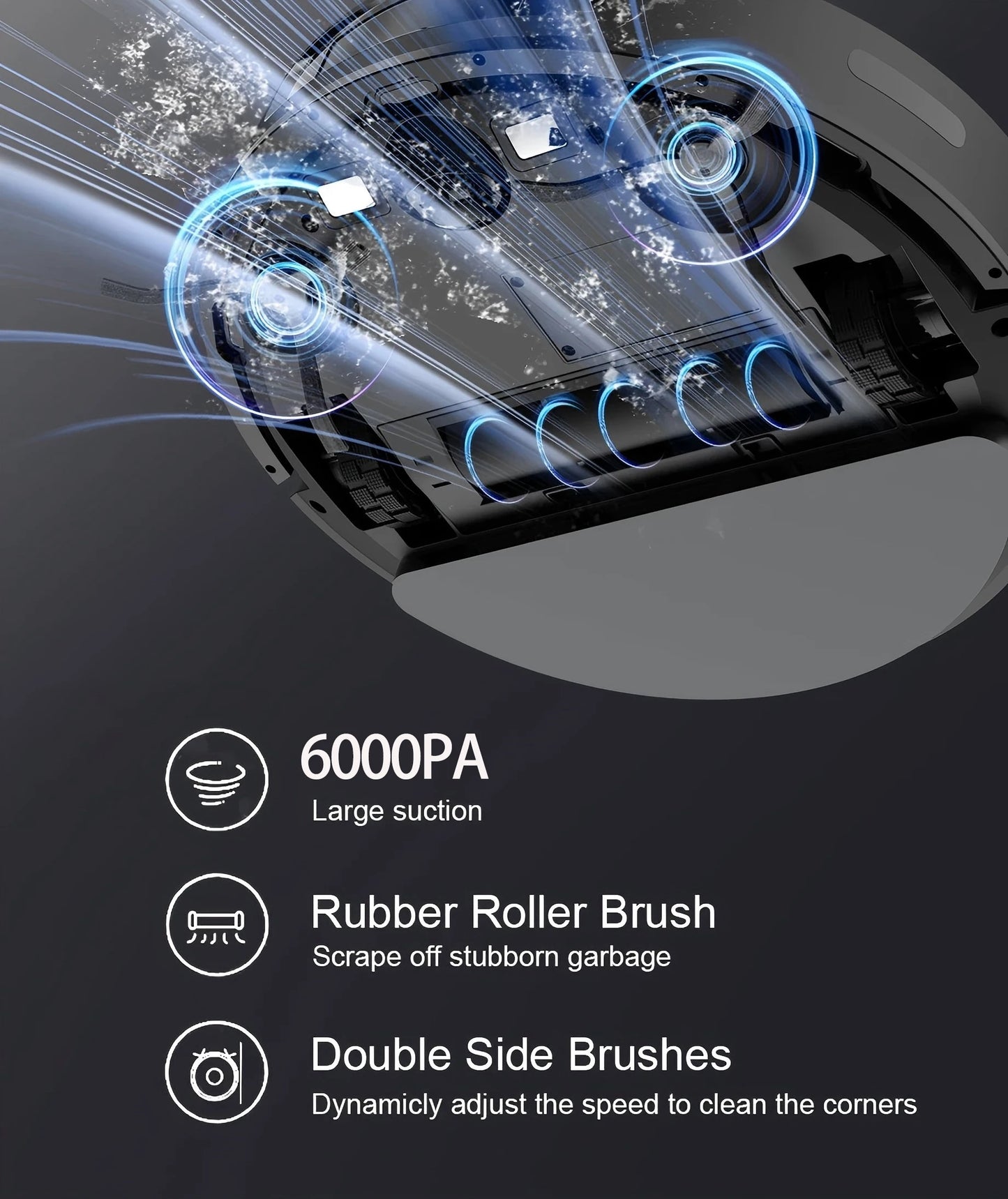 Robot Vacuum Cleaner and Mop Combo for Pet Hair