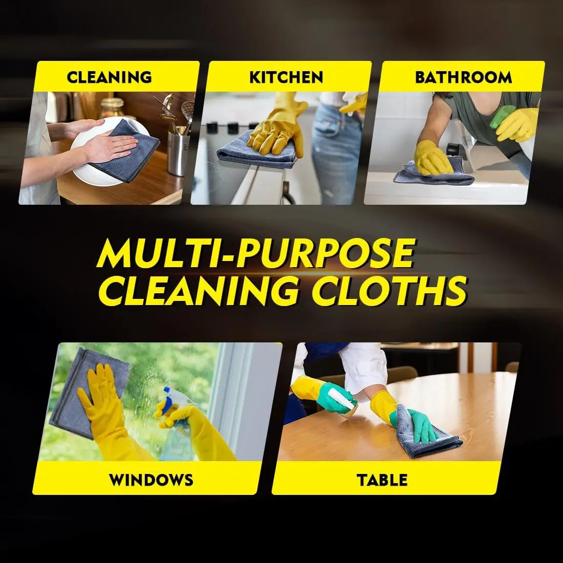 12 Pack Microfiber Towels 12.5x12.5 Inch