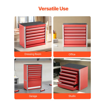 5-Drawer Portable Tool Box for Garage & Workshop Storage