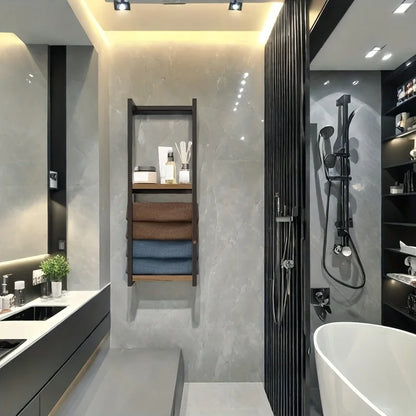 2-layer carbon steel wall-mounted towel rack,