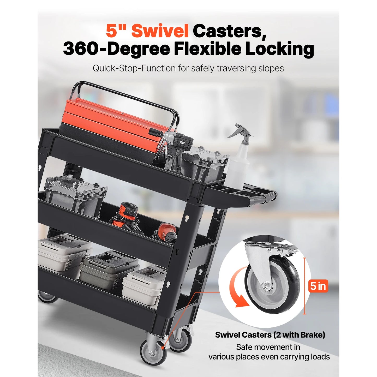 2 or 3 Shelf Utility Service Cart