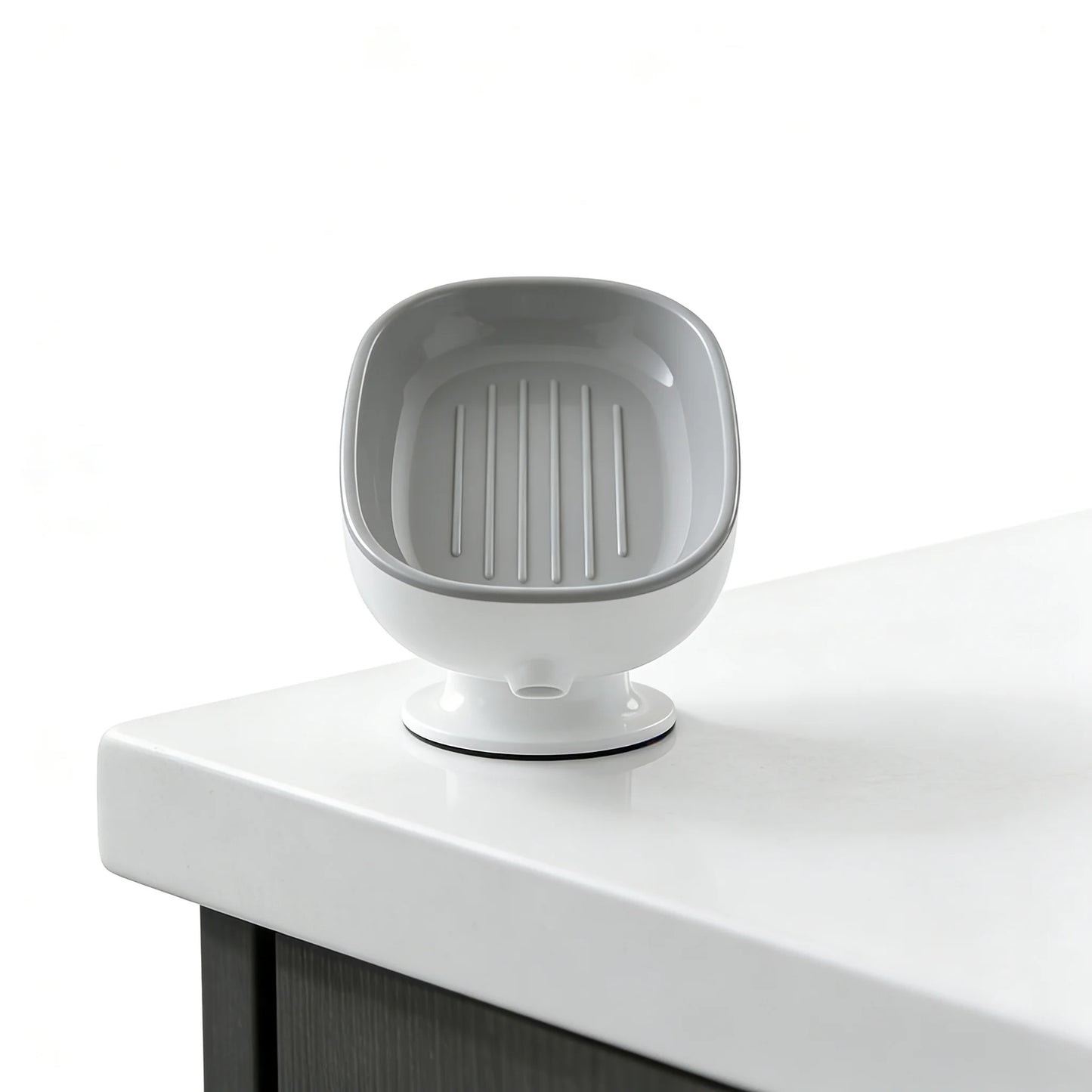Suction Cup Self-Draining Soap Dish for Bathroom & Kitchen