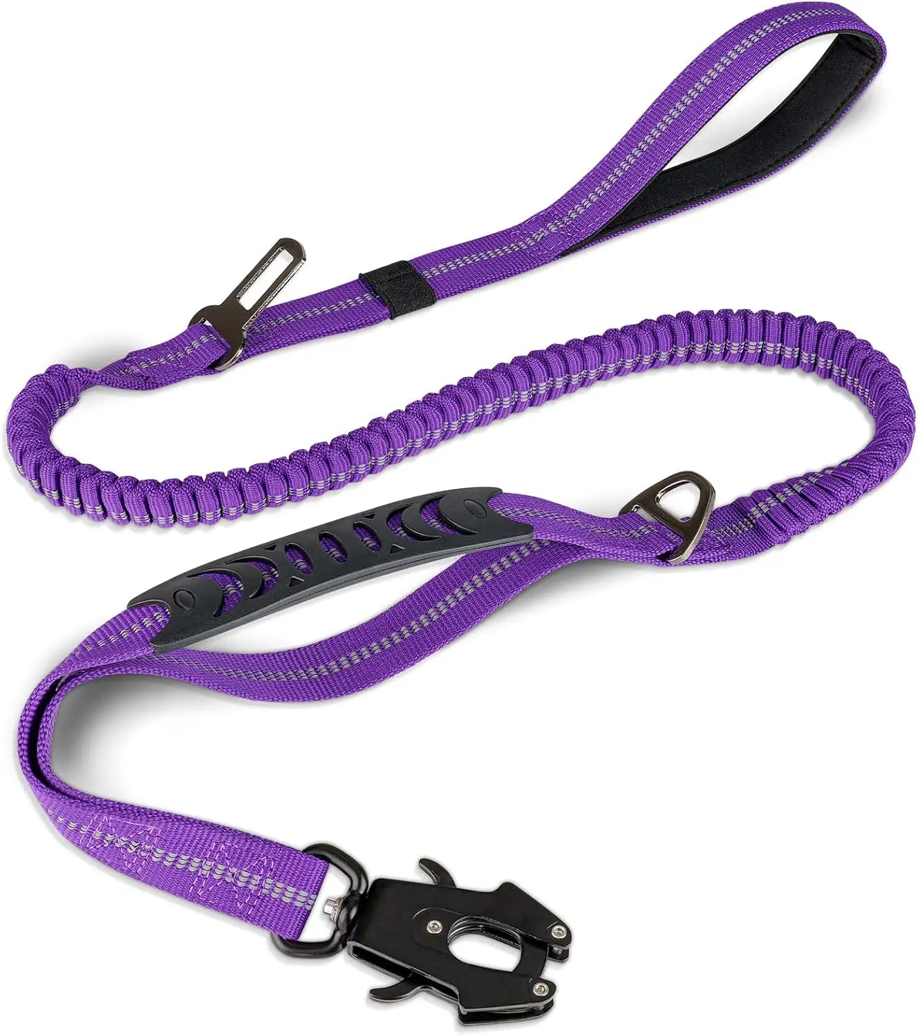 Reflective Large Dog Shock Absorbing Leash with Car Seatbelt