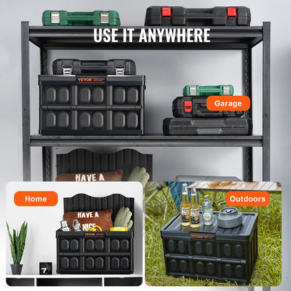 Set of 3  Collapsible Storage Bins, Stackable w/Lids